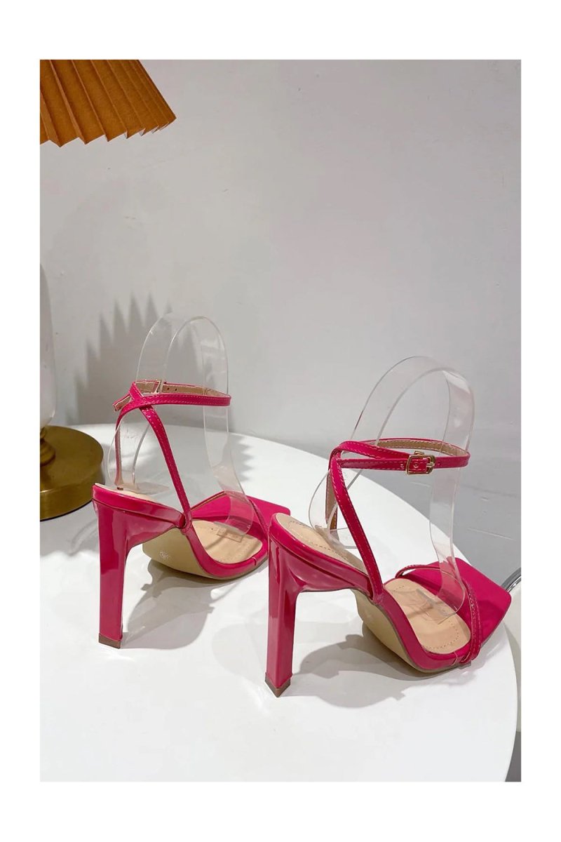 One Word with Square Head Thick High Heels