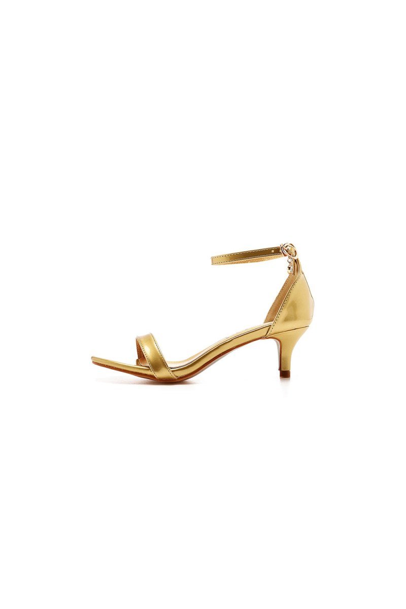 Open Toe Ankle Strap Wedding Kitten Heels - BOLODOO