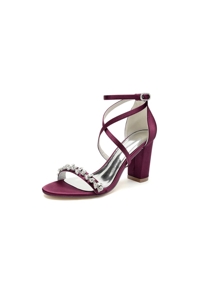 Open Toe Cross Strap High Heels Party - BOLODOO