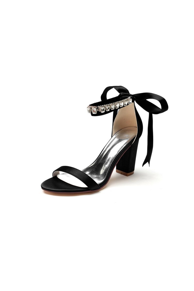 Open Toe Ribborn Tie High Heels Party - BOLODOO