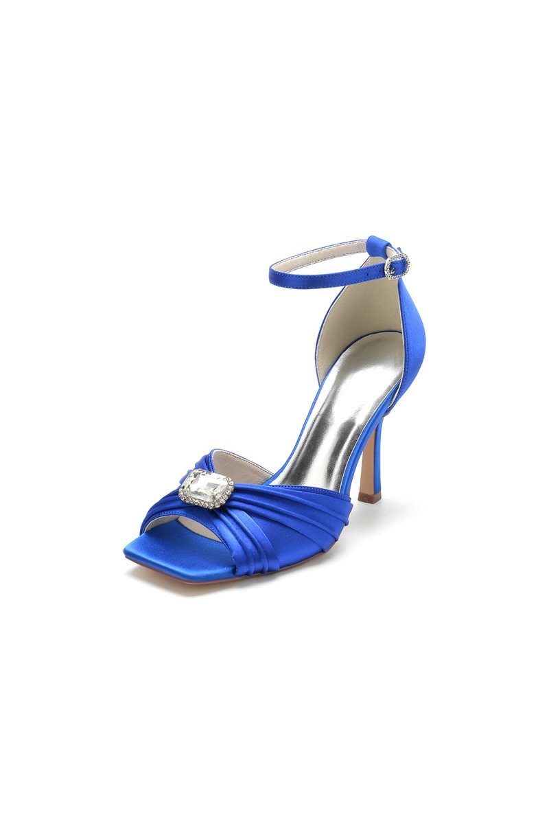 Open Toe Stiletto Heels with Ankle Strap - BOLODOO