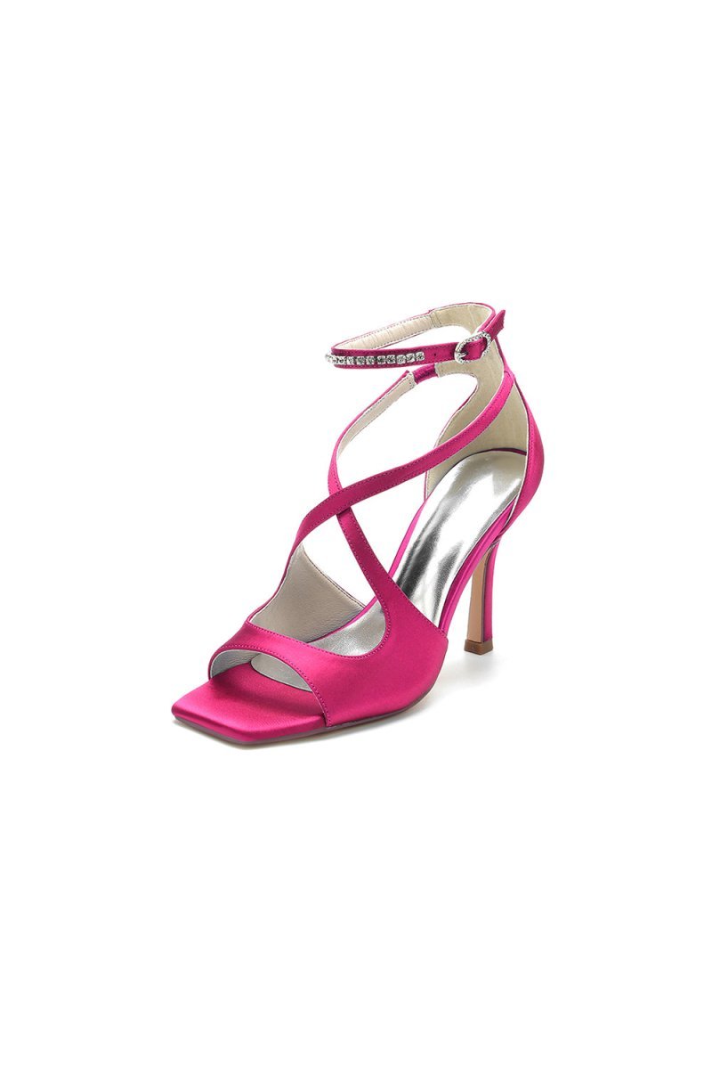 Open Toe Wedding Shoes with Straps - BOLODOO