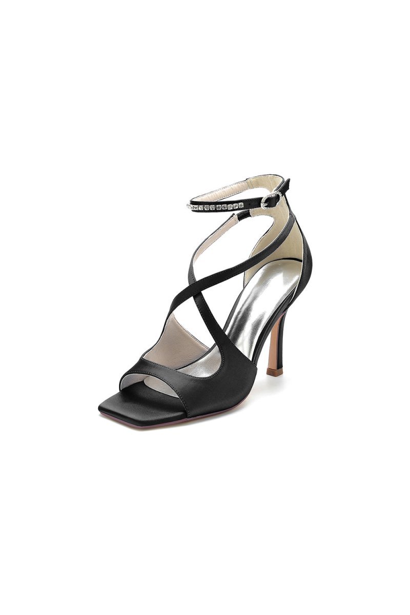 Open Toe Wedding Shoes with Straps - BOLODOO