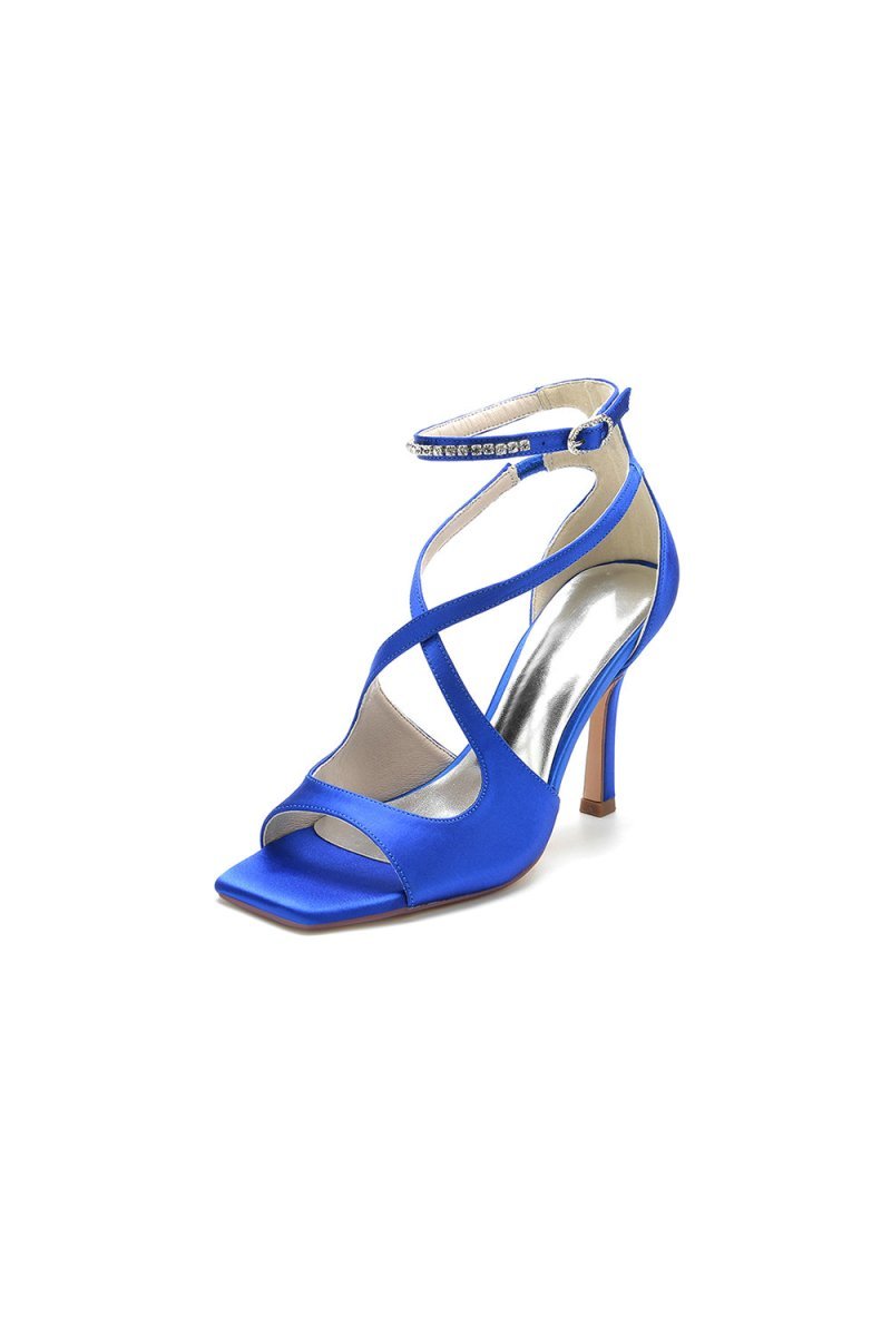 Open Toe Wedding Shoes with Straps - BOLODOO
