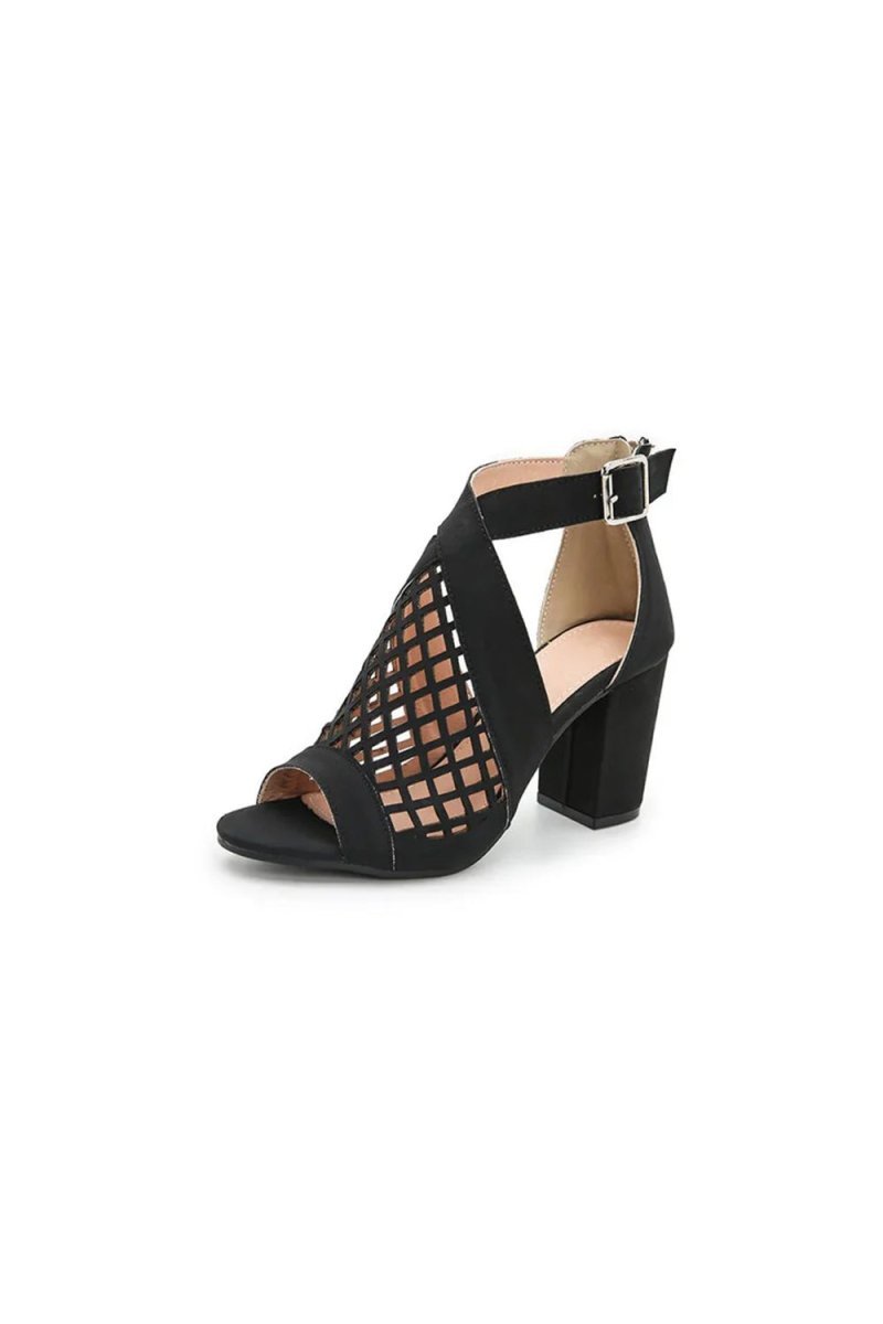 Outdoor Peep Toe Chunky Heel Fashion Shoes With Hollow - out - BOLODOO