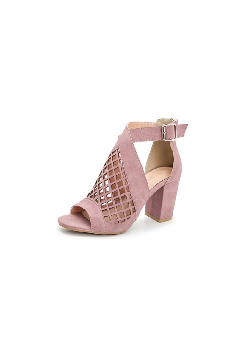 Outdoor Peep Toe Chunky Heel Fashion Shoes With Hollow - out - BOLODOO