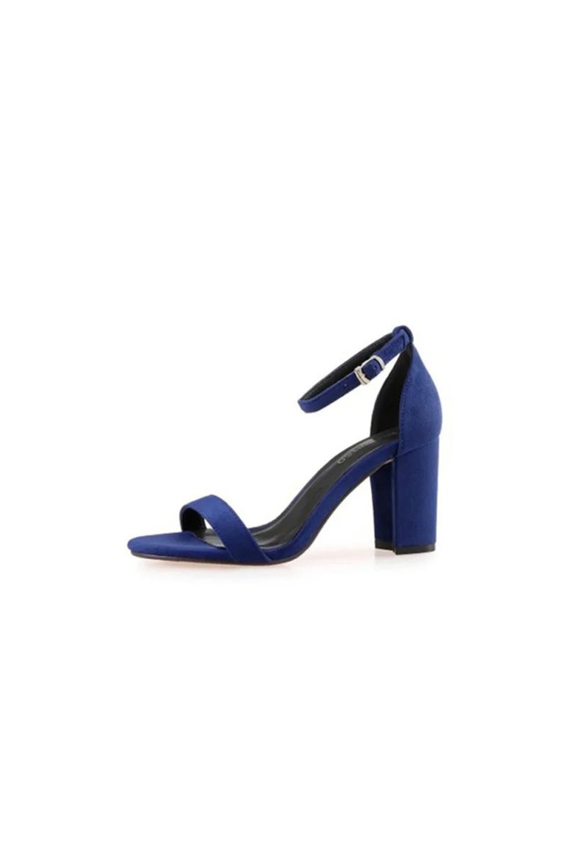 Outdoor Peep Toe Chunky Heel Suede Shoes With Ankle Strap Buckle - BOLODOO