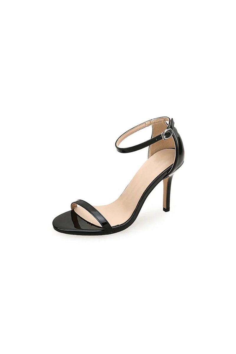 Outdoor Peep Toe Stiletto Heel Patent Leather Shoes With Hollow - out - BOLODOO