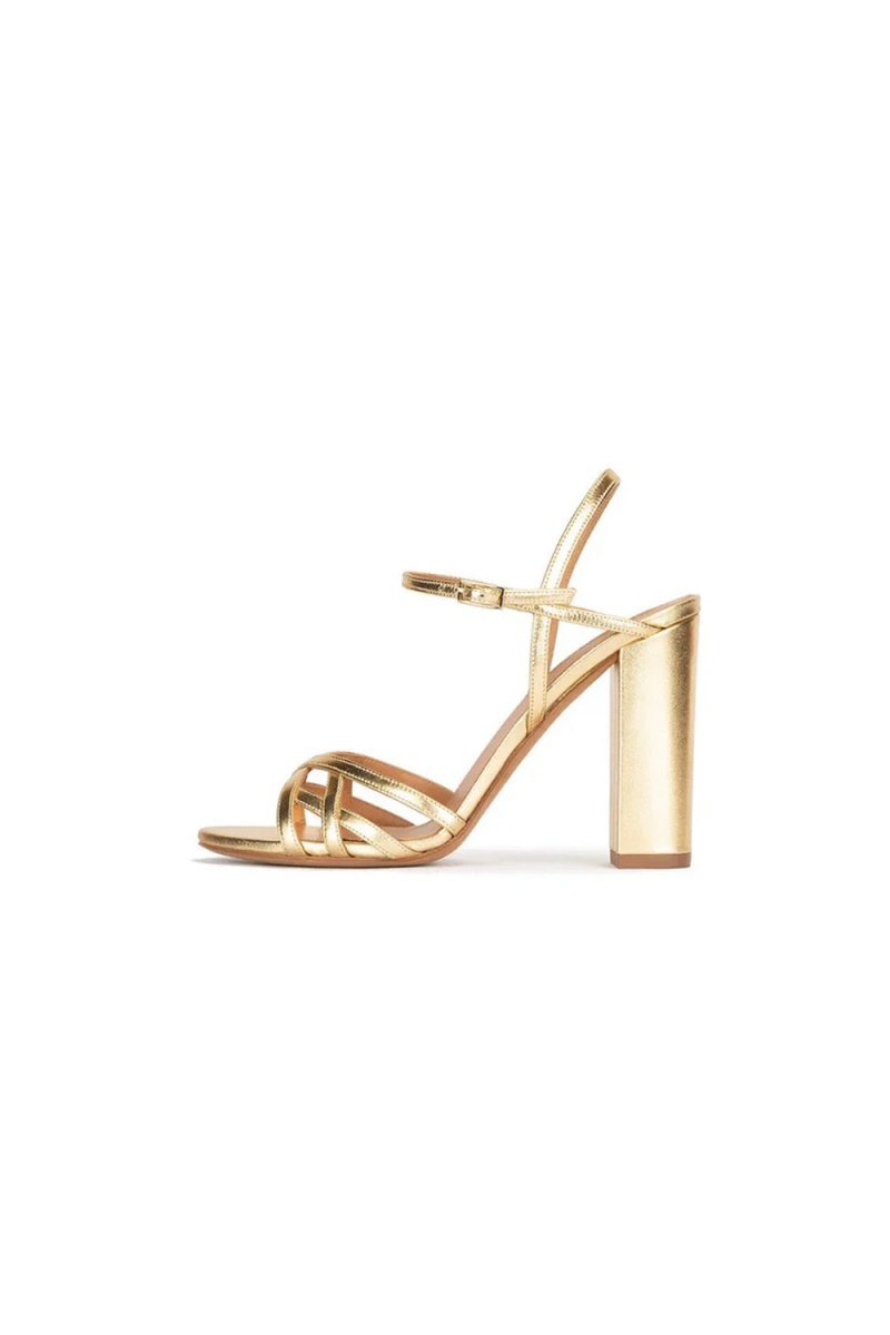 Party Peep Toe Chunky Heel Evening Shoes With Buckle Ankle Strap - BOLODOO