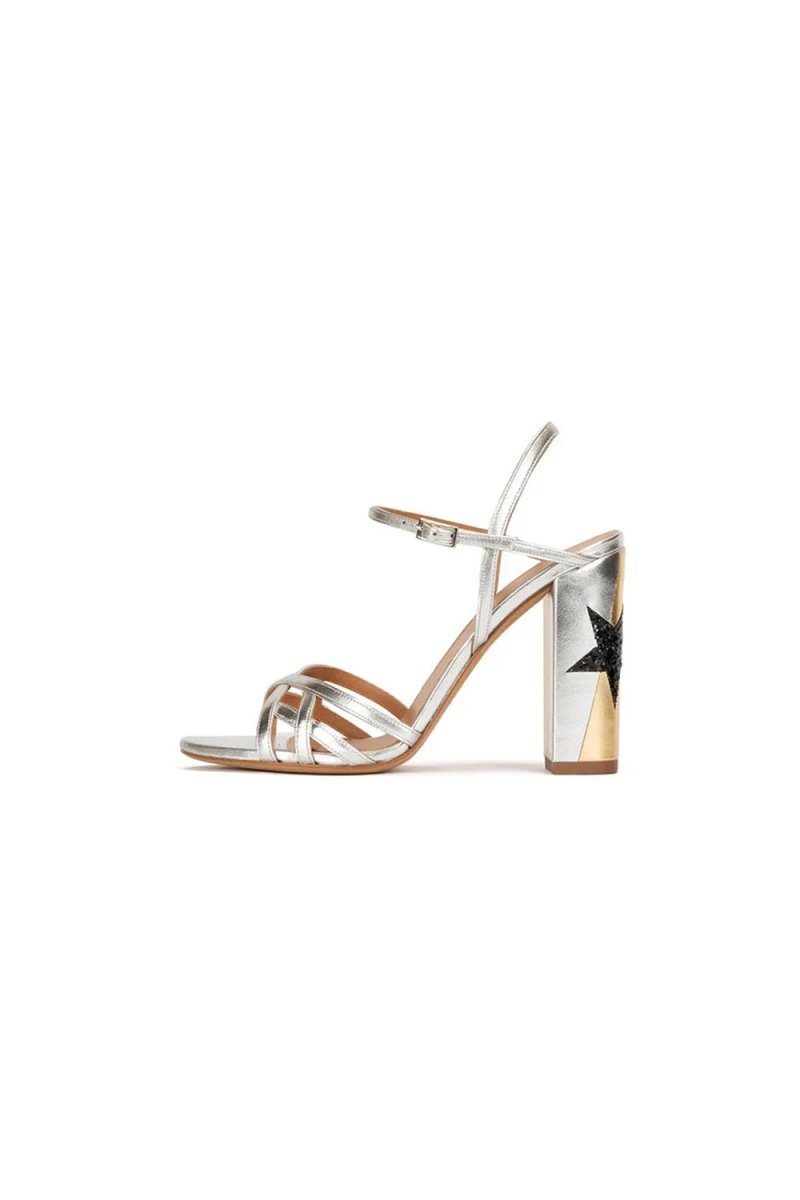 Party Peep Toe Chunky Heel Evening Shoes With Buckle Ankle Strap - BOLODOO