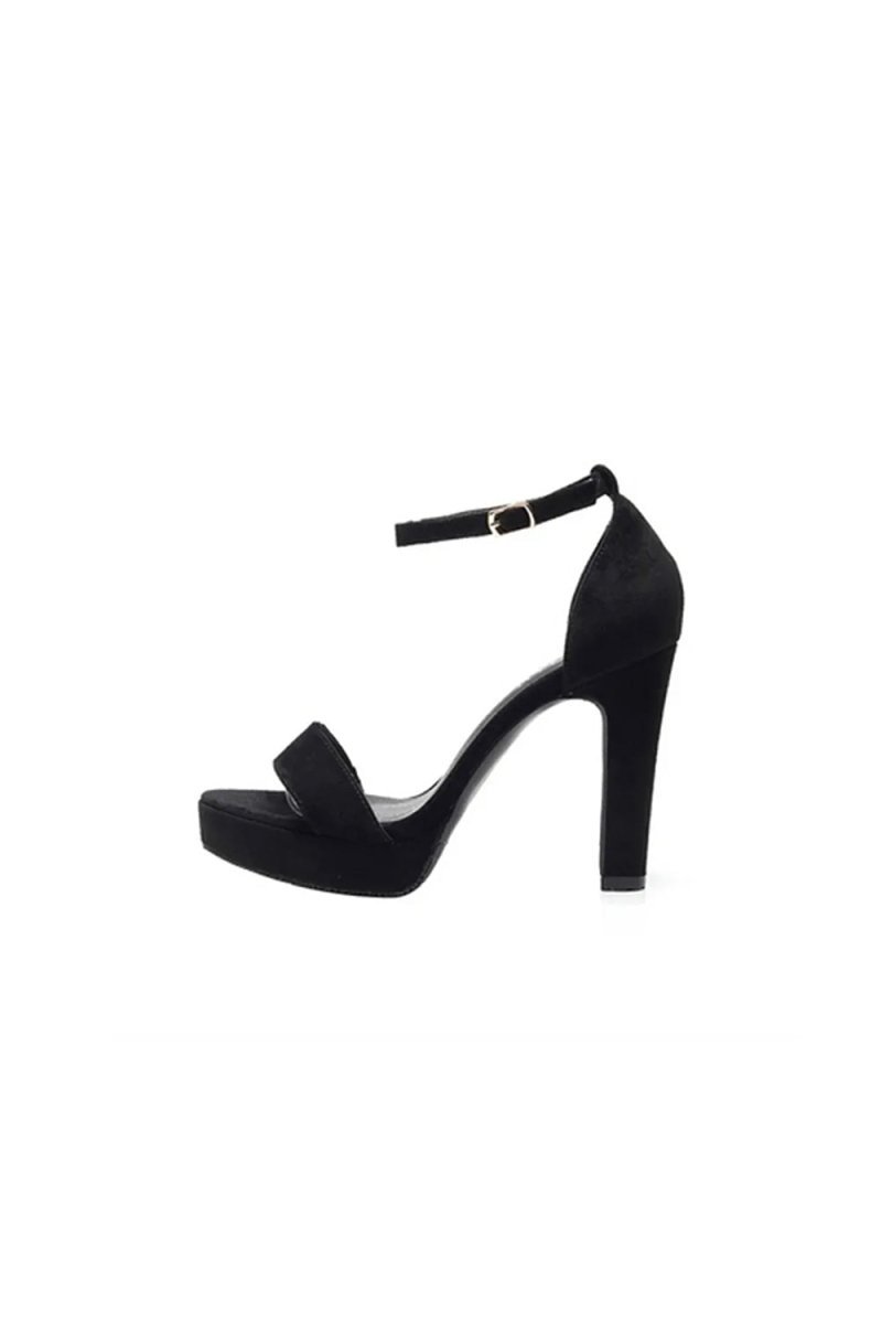 Party Peep Toe Platform Sandals Suede with Buckle Ankle Strap Evening Fashion Shoes - BOLODOO