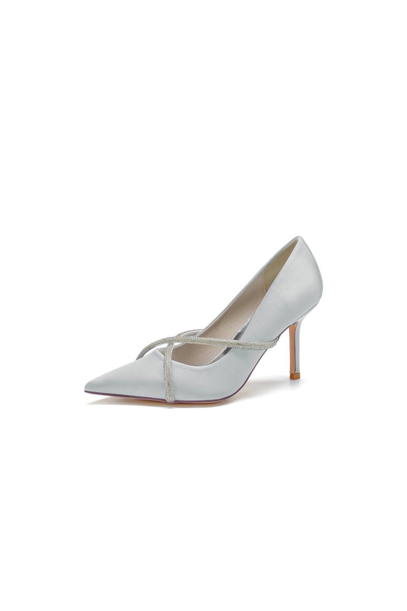 Party Pointed Toe Crystal High Heels - BOLODOO