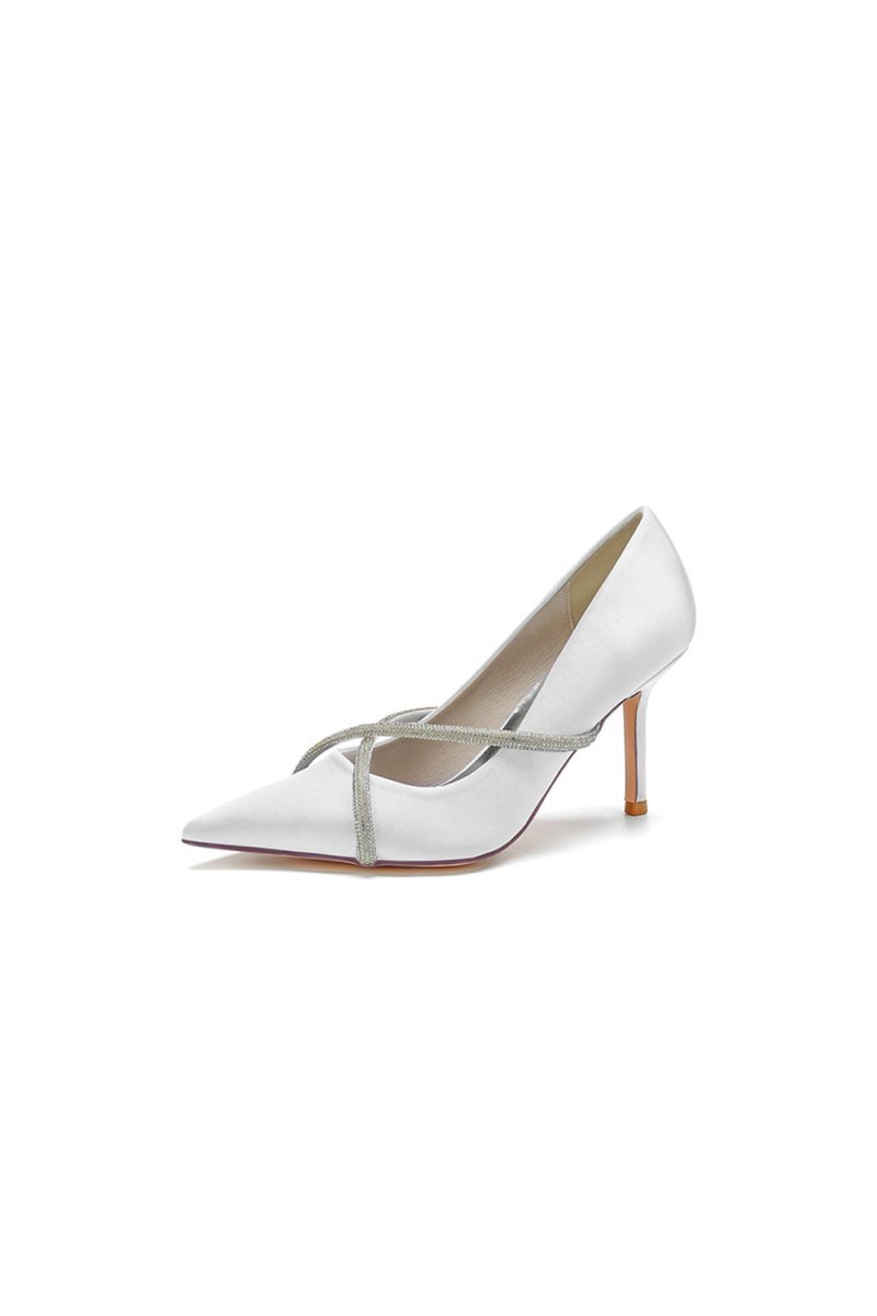 Party Pointed Toe Crystal High Heels - BOLODOO