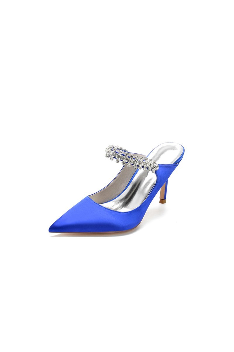 Party Pointed Toe Crystal Strap High Heels - BOLODOO