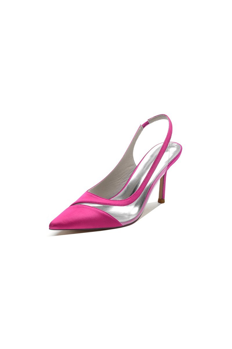 Party Pointed Toe Slingback Strap High Heels - BOLODOO