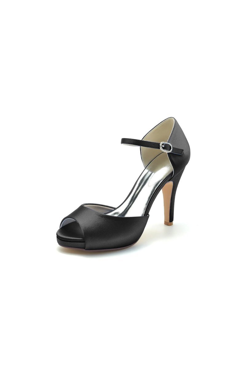 Party Simple Peep Toe Ankle Stap Pumps - BOLODOO
