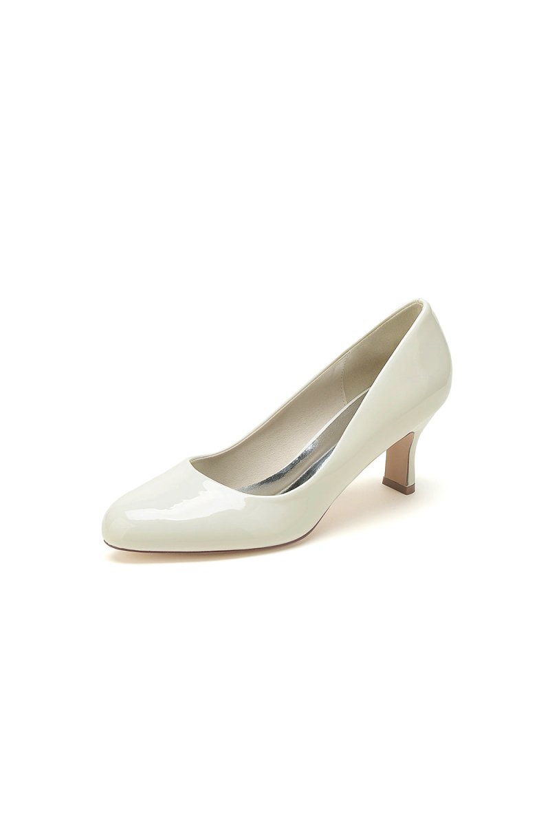 Patent Leather Wedding Block Heels - BOLODOO