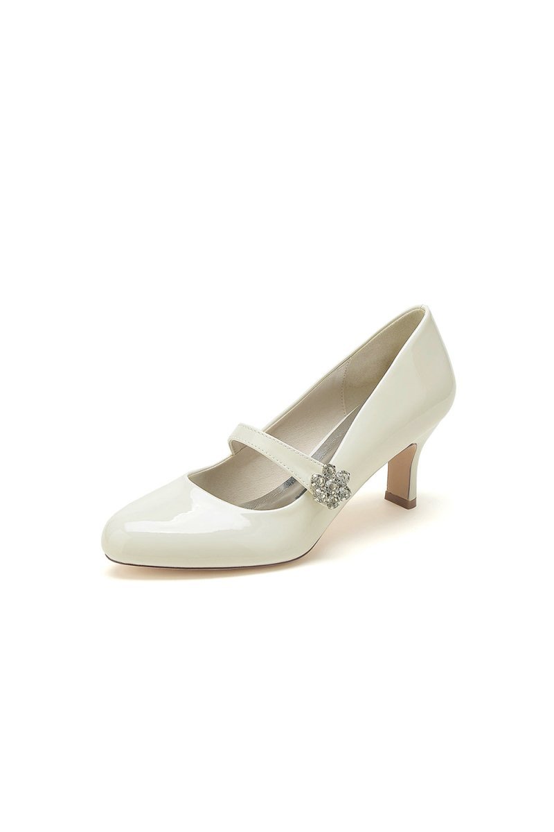 Patent Leather Wedding Chunky Heels - BOLODOO