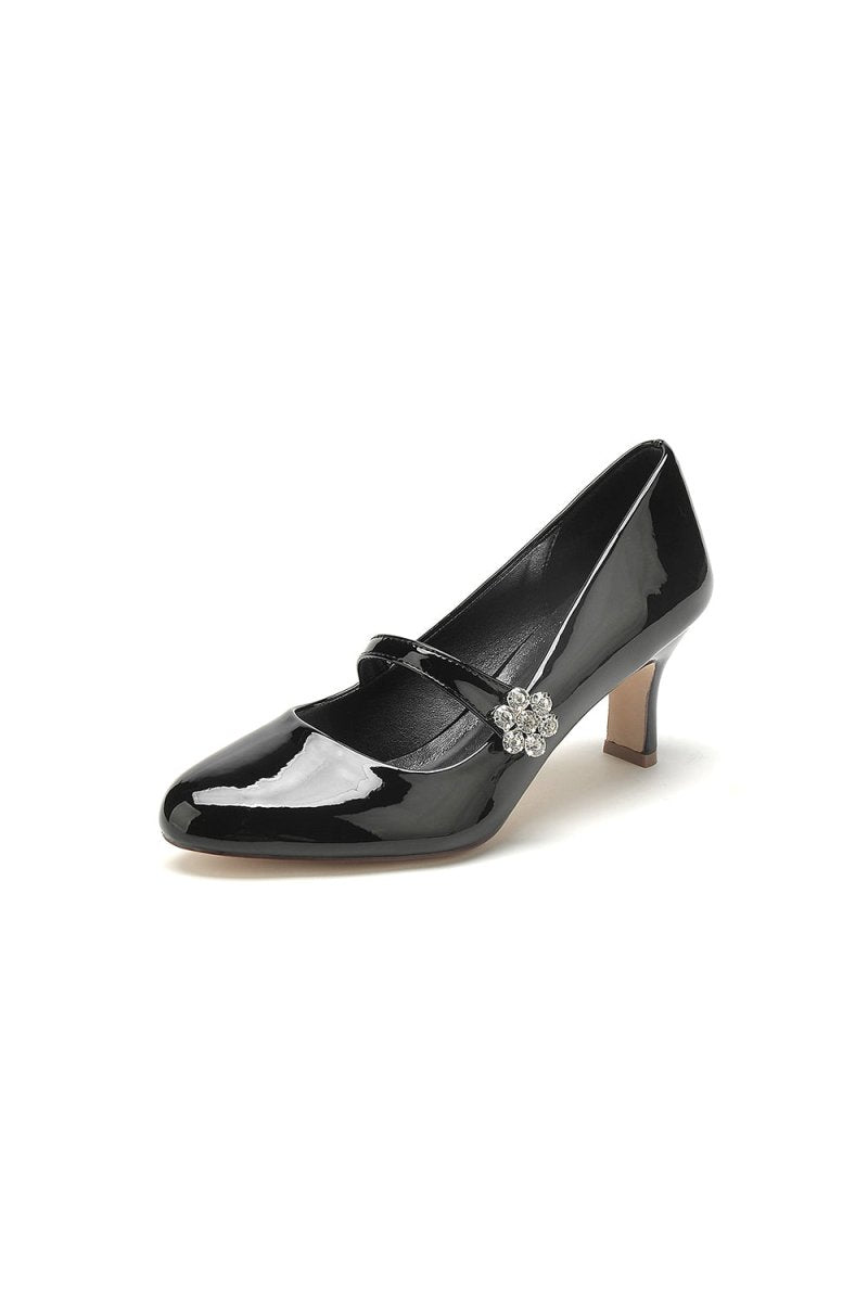 Patent Leather Wedding Chunky Heels - BOLODOO
