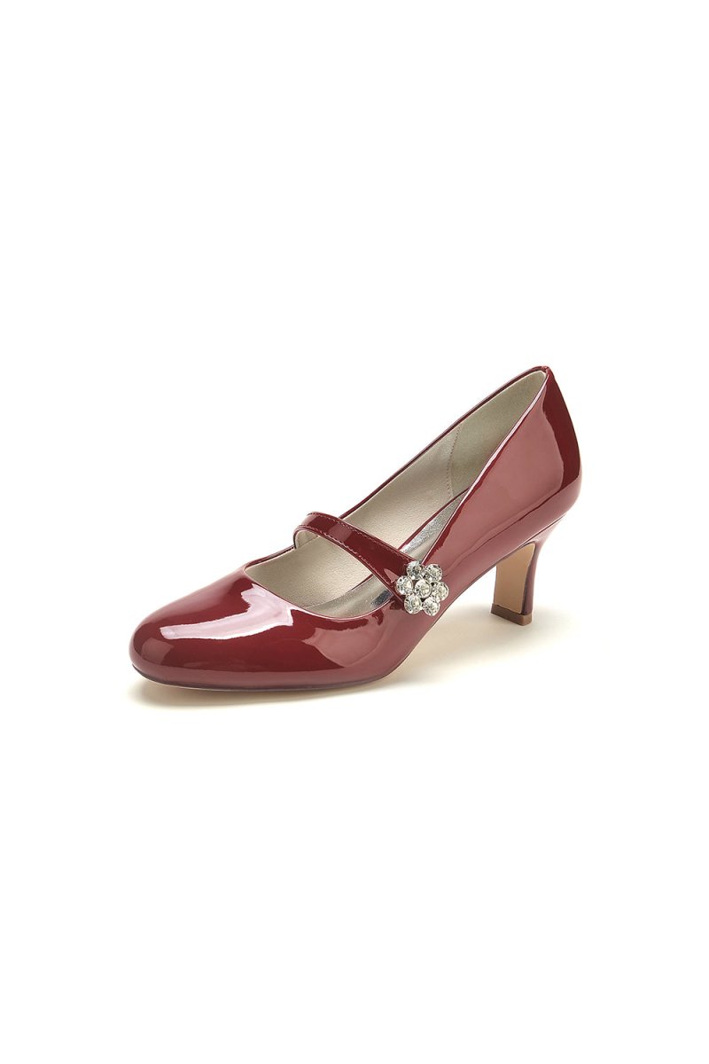 Patent Leather Wedding Chunky Heels - BOLODOO