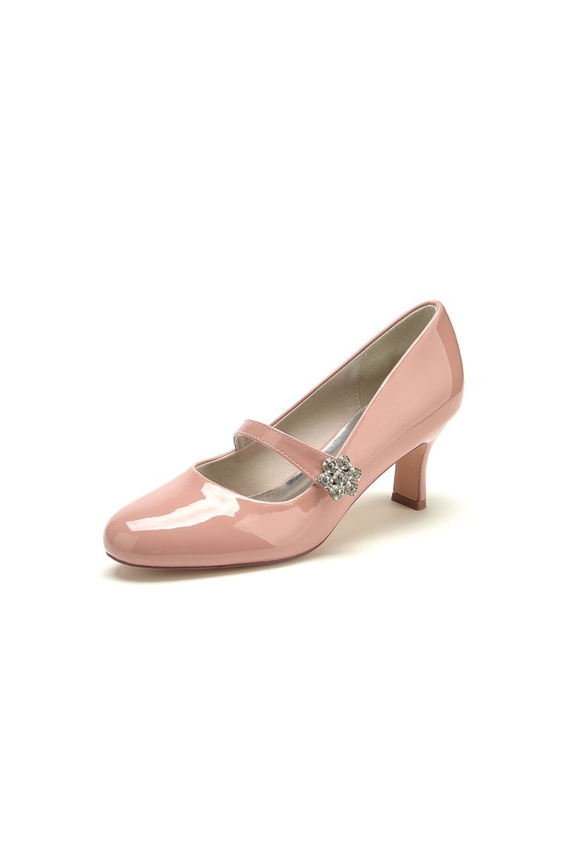 Patent Leather Wedding Chunky Heels - BOLODOO