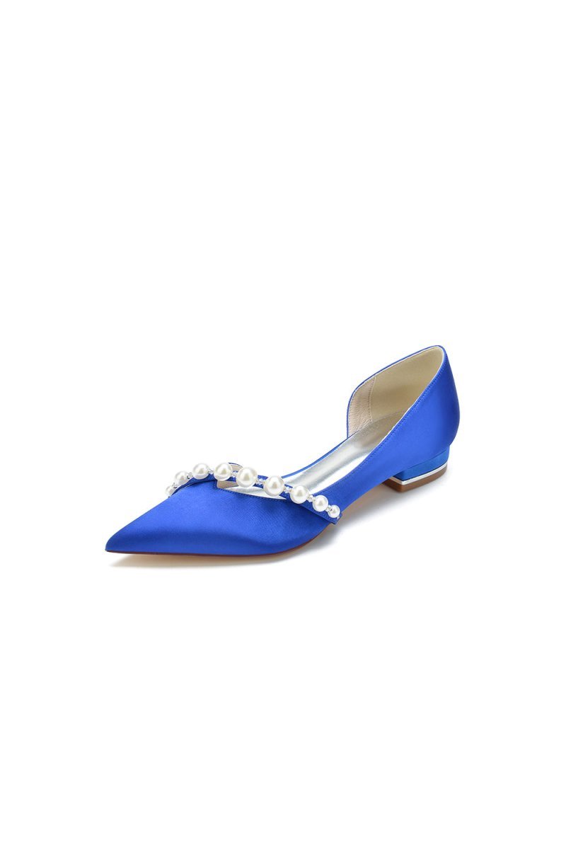Pearl Pointed Toe Kitten Heels - BOLODOO