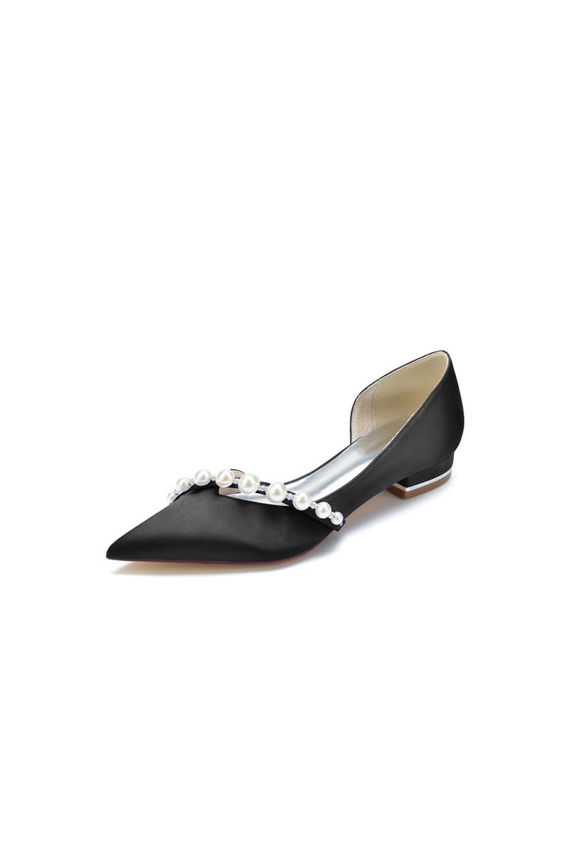 Pearl Pointed Toe Kitten Heels - BOLODOO