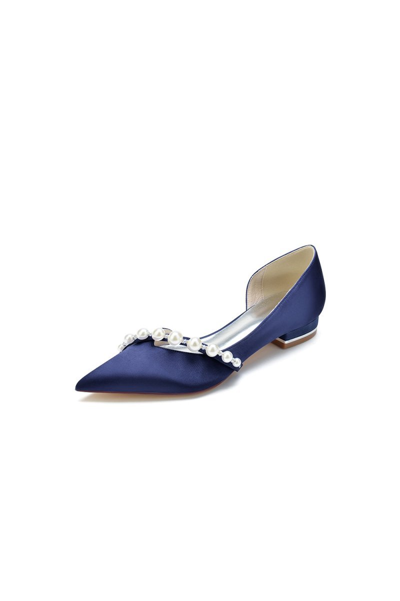 Pearl Pointed Toe Kitten Heels - BOLODOO