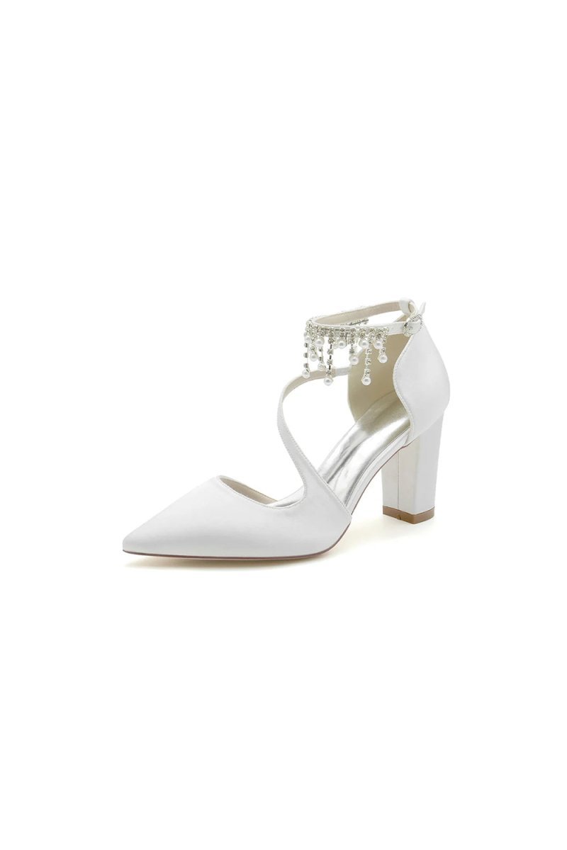 Pearl Tassel Block Heel Sandals - BOLODOO