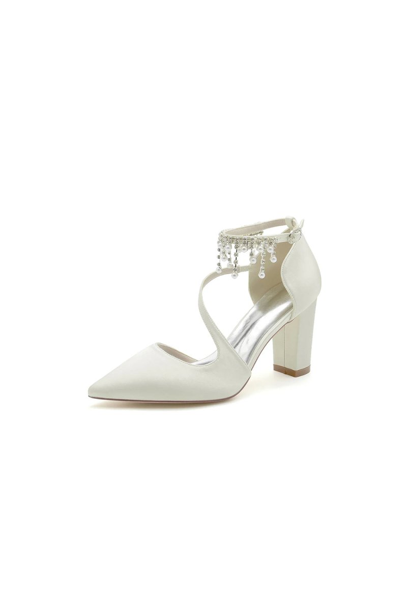 Pearl Tassel Block Heel Sandals - BOLODOO