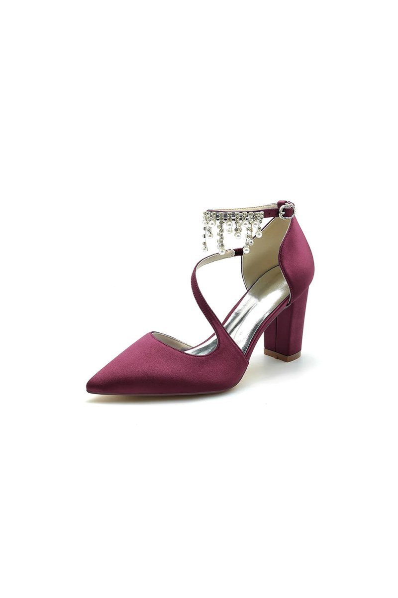 Pearl Tassel Block Heel Sandals - BOLODOO