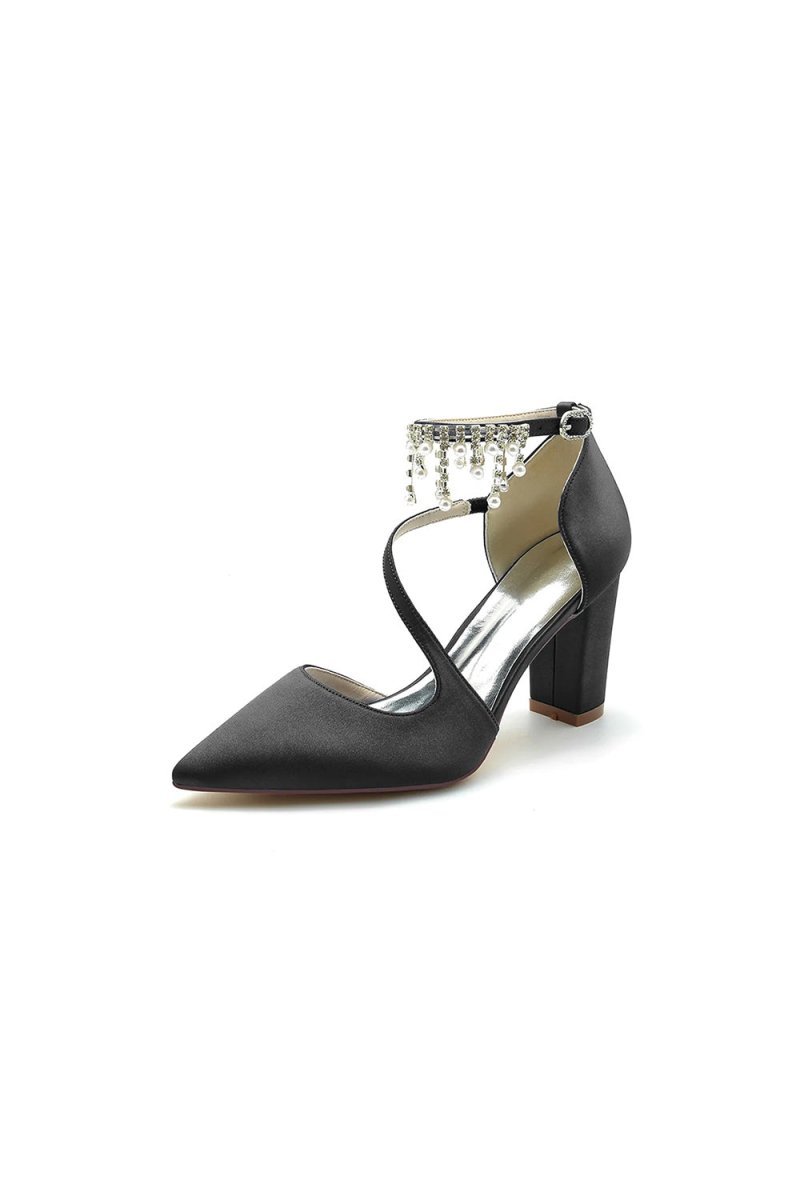 Pearl Tassel Block Heel Sandals - BOLODOO