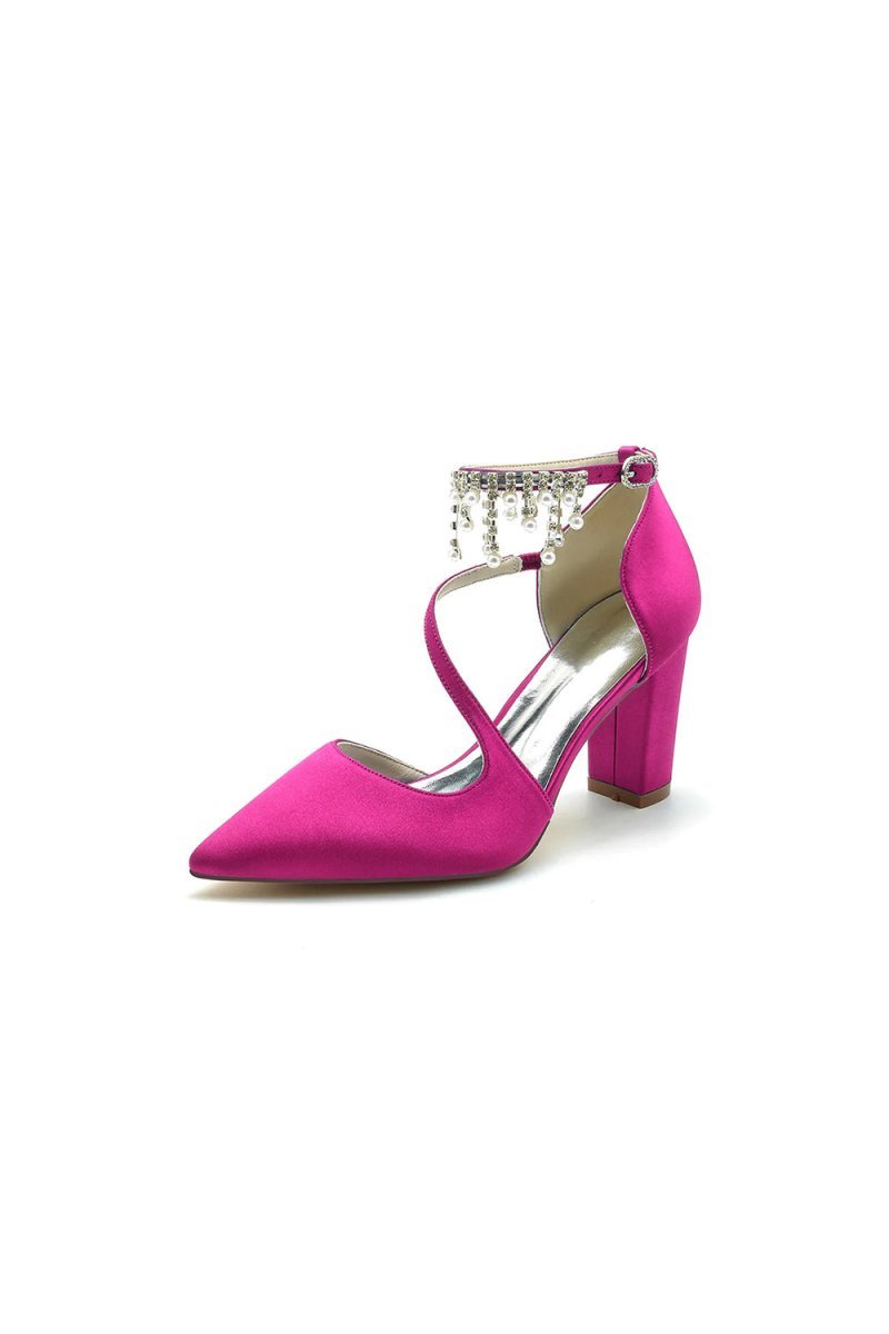 Pearl Tassel Block Heel Sandals - BOLODOO