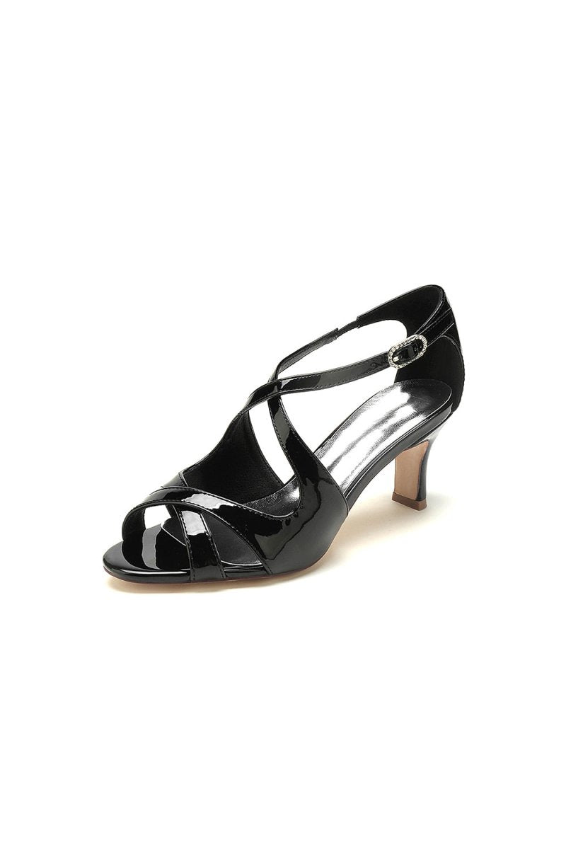 Open Toe Wedding Shoes with Straps - BOLODOO