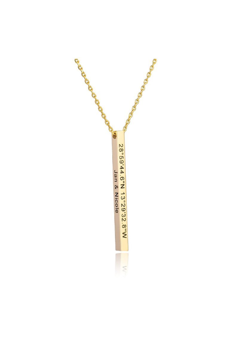 Personalized Gift 3D Bar Dimensional Pendant Necklaces - BOLODOO