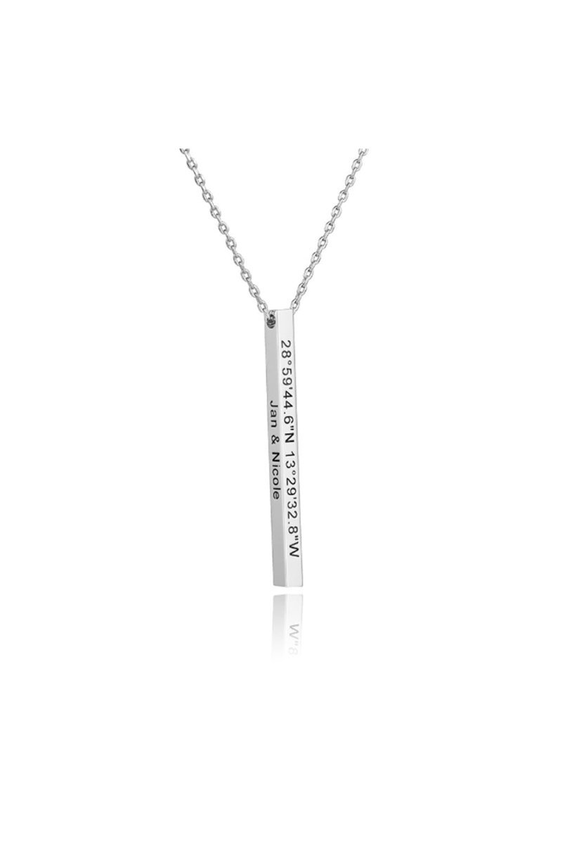 Personalized Gift 3D Bar Dimensional Pendant Necklaces - BOLODOO