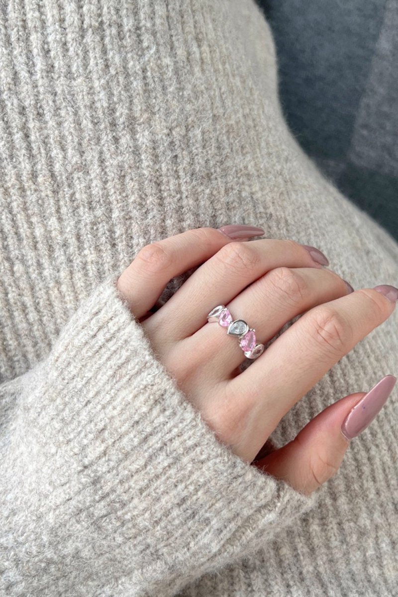 Petite Pear Half Band Ring