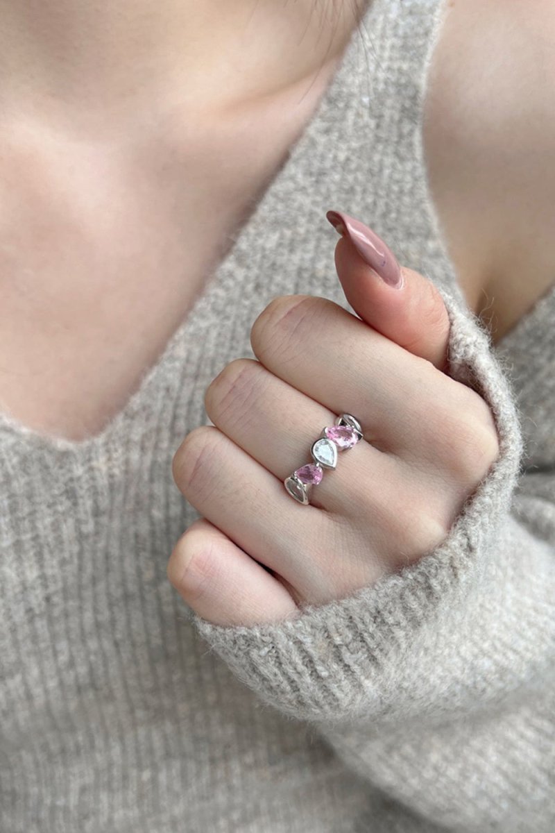 Petite Pear Half Band Ring
