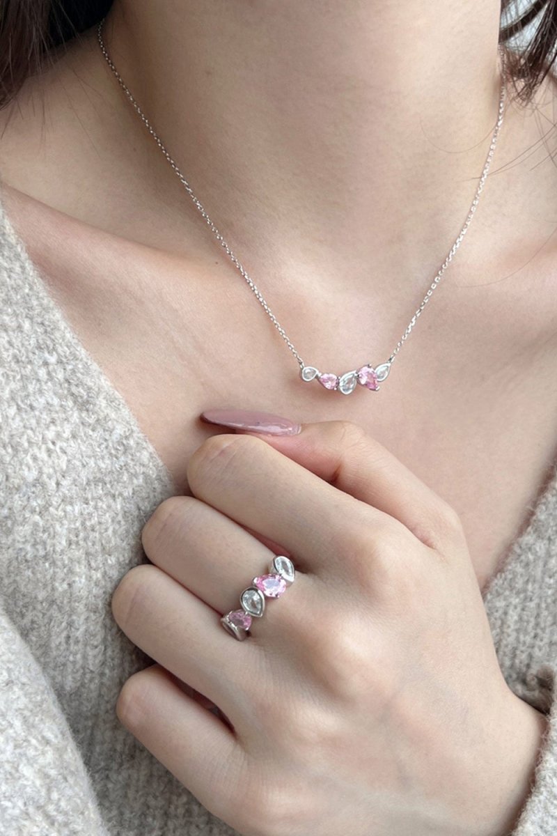 Petite Pear Half Band Ring