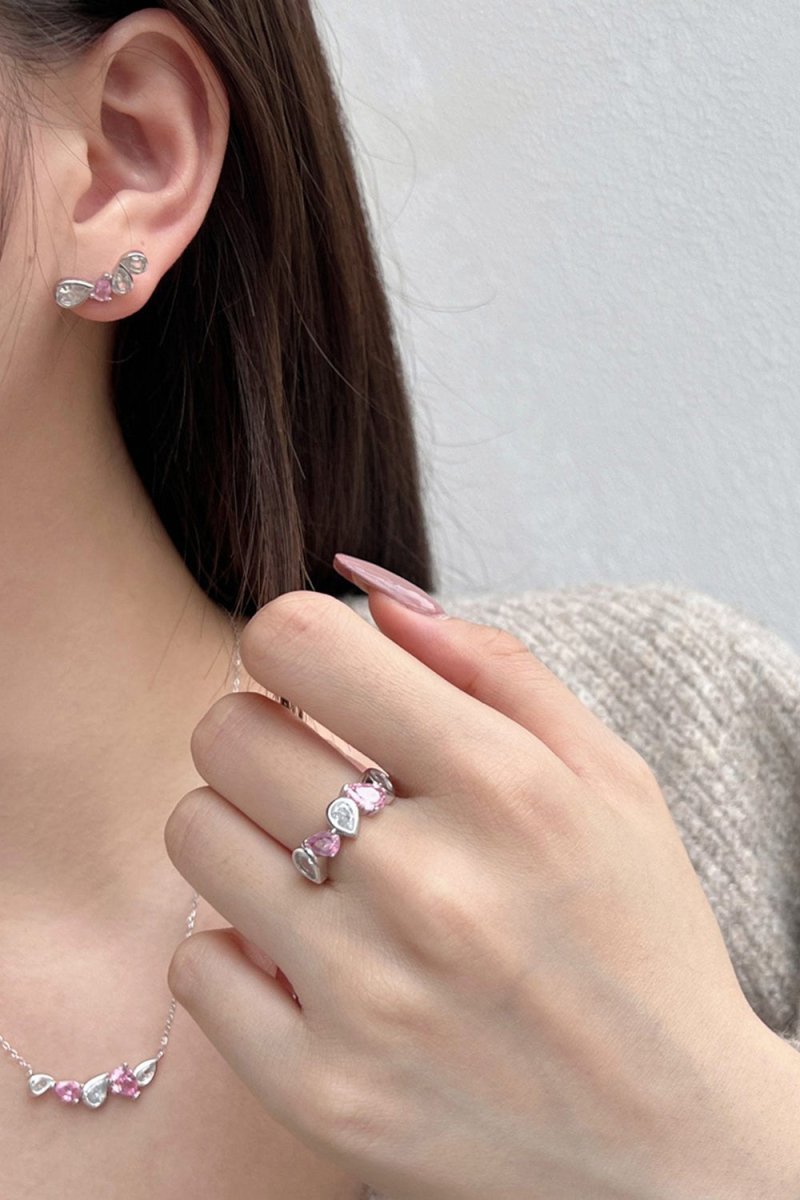 Petite Pear Half Band Ring