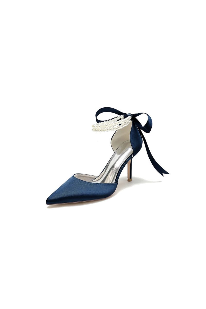 Pointed Toe Party Shoes with Ribbon Tie - BOLODOO