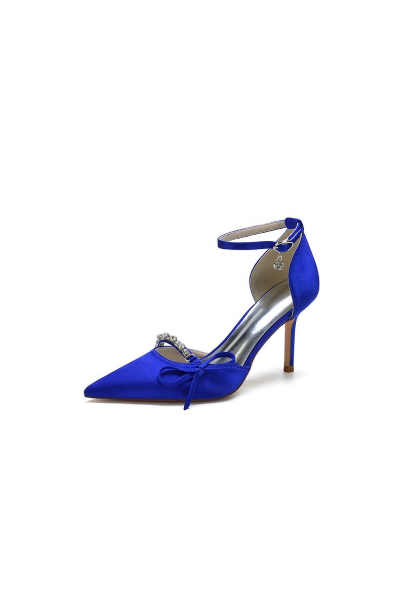 Pointed Toe Party Heels with Bow - BOLODOO