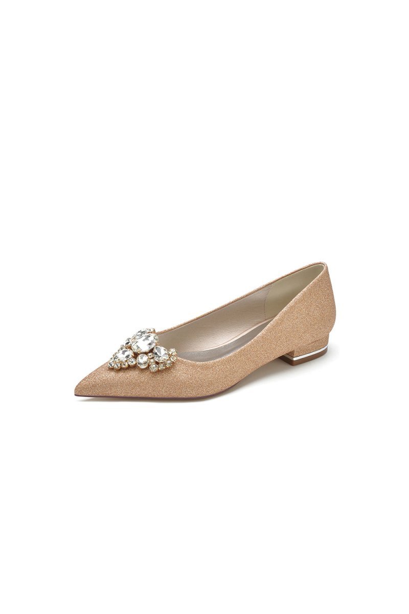 Pointed Toe Rhinestone Glitter Women's Wedding Shoes - BOLODOO