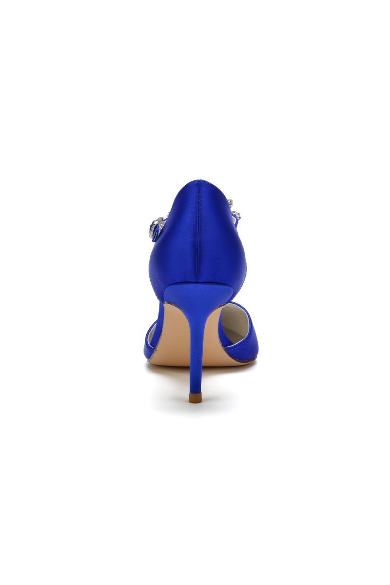 Pointed Toe Rhinestone Strap High Heels