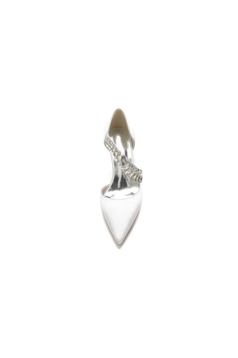 Pointed Toe Rhinestone Tassel Strappy Chunky Heels