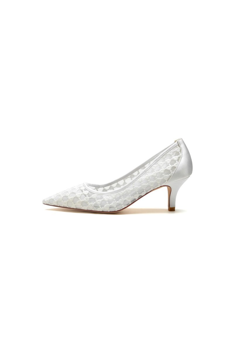 Lace Pointed Toe Wedding Stiletto Heels