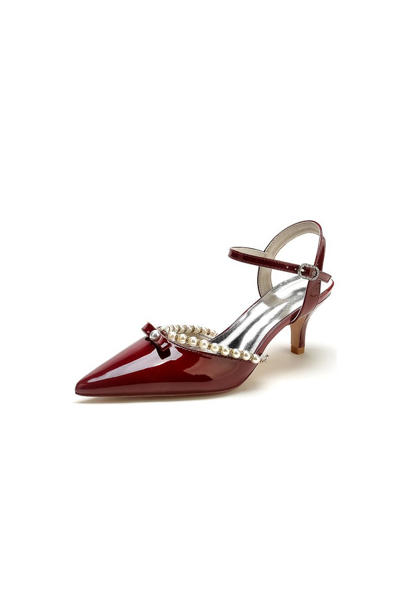 Pointed Toe Wedding Shoes with Pearl - BOLODOO