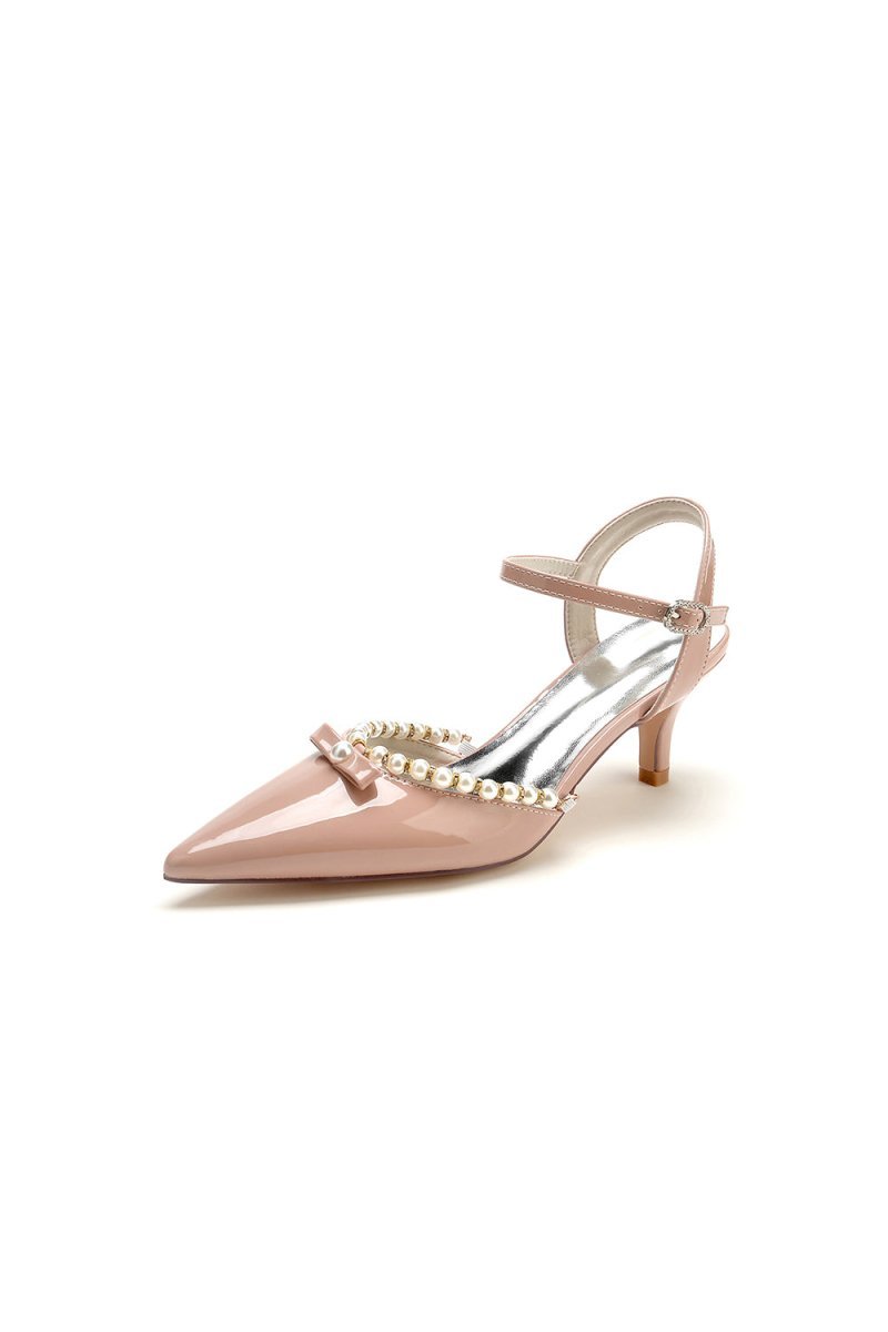 Pointed Toe Wedding Shoes with Pearl - BOLODOO