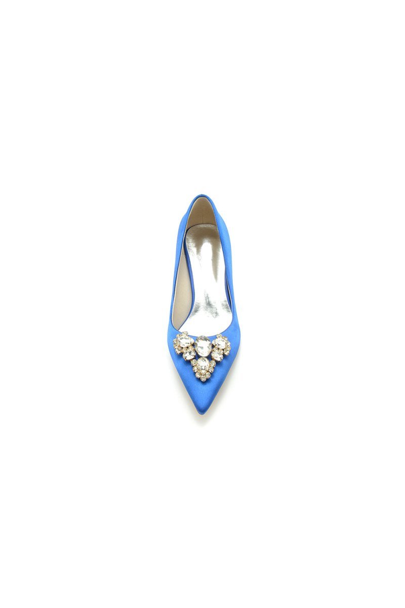 Pointed Toe Stiletto Heels with Rhinestone