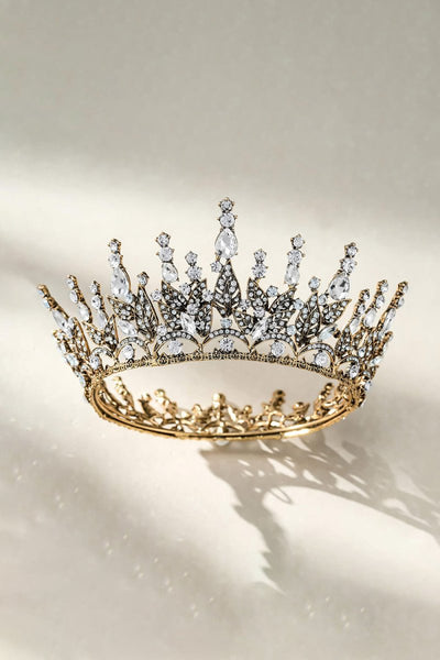 Queen Rhinestone Dark Crown for Women
